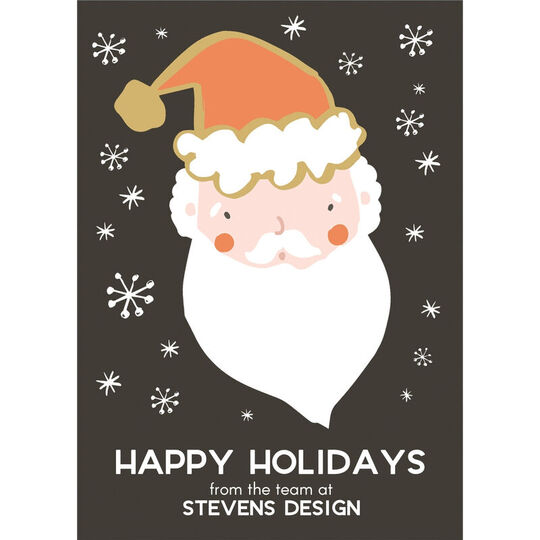 Snowflake and Santa Flat Holiday Cards